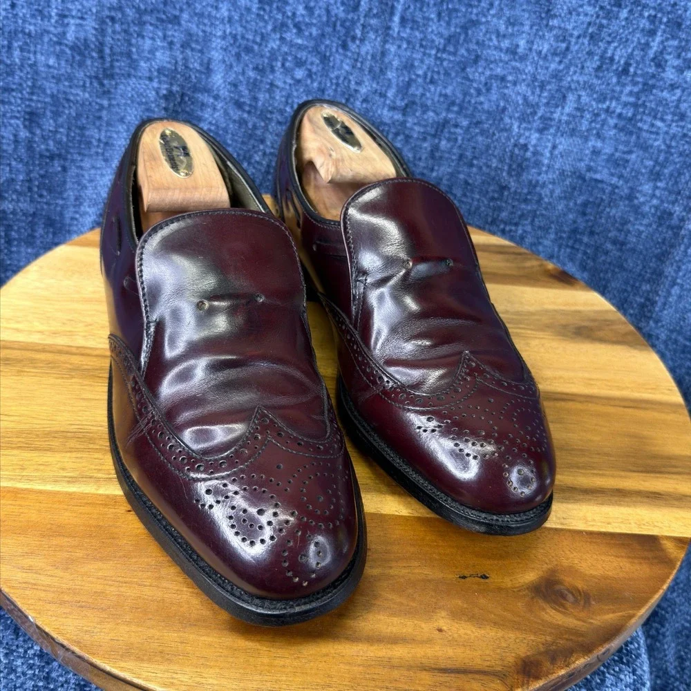 Vintage Dexter W688-4 Wingtip Loafers Mens 7.5 M Burgundy Leather USA Made